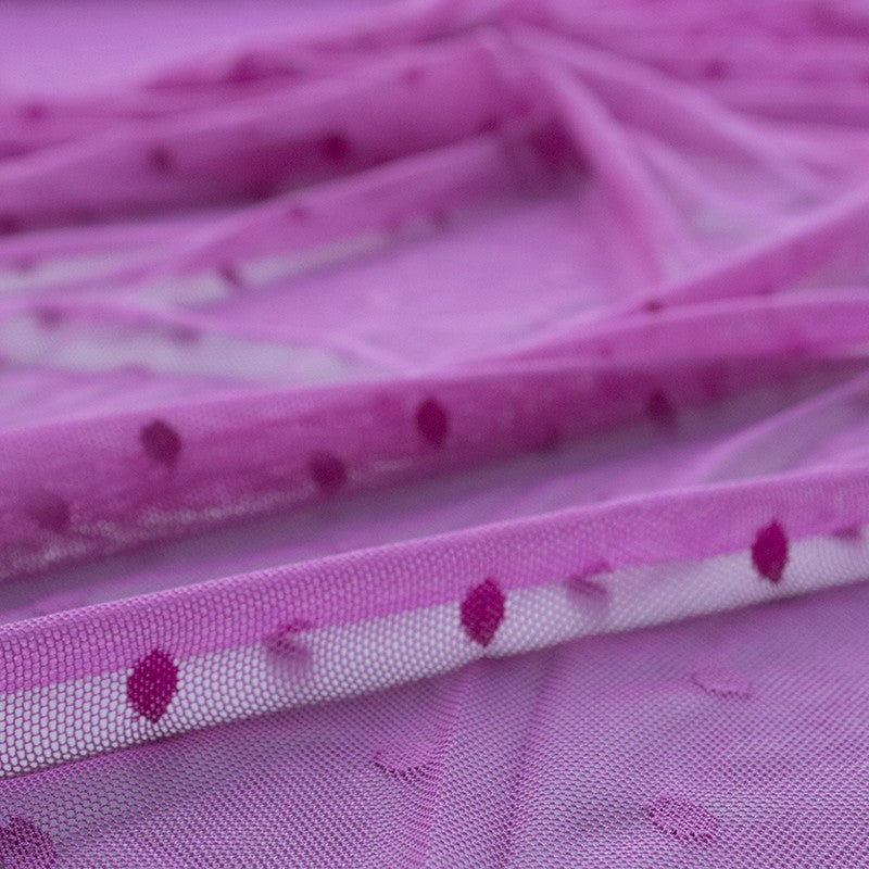 Tulle Plumeti Élastique Cyclamen - Ribes y Casals
