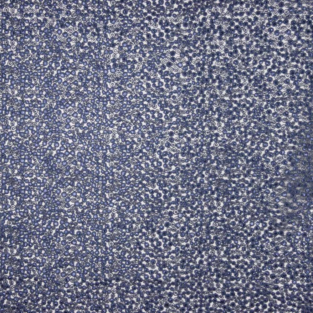 Broderie Fleur Paillette Bleu - Ribes y Casals