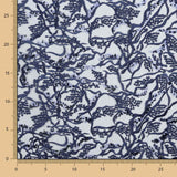 Tulle Brodé Fleurs Bleu Marine - Ribes y Casals