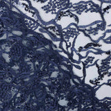Tulle Brodé Fleurs Bleu Marine - Ribes y Casals