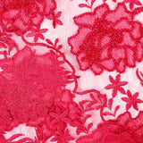 Tulle Brodé Fleurs Fuchsia - Ribes y Casals