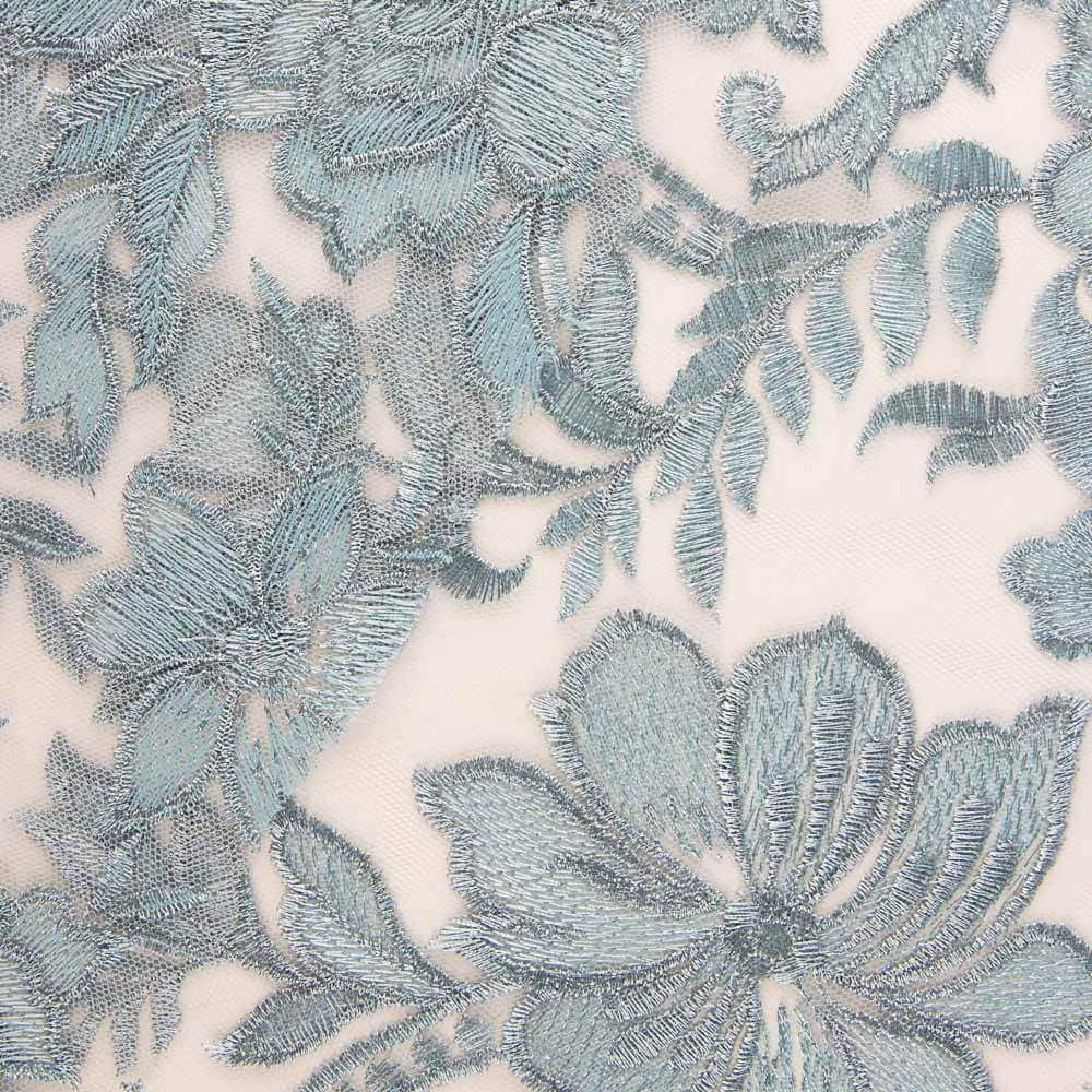 Tulle Brodé Fleur De Porcelaine - Ribes y Casals