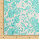 Tulle Fleur Brodé Vert Menthe - Ribes y Casals