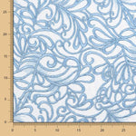 Tulle Broderie Géométrique Bleu Denim - Ribes y Casals