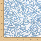 Tulle Broderie Géométrique Bleu Denim - Ribes y Casals