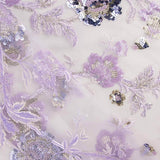 Tulle brodé de paillettes mauve romantique - Ribes y Casals