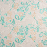 Tulle Brodé Paillettes Feuilles Vert Aqua - Ribes y Casals