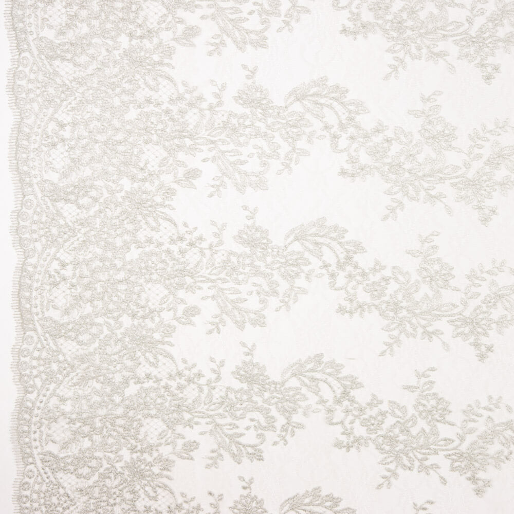 Tulle Brodé Lurex Argent - Ribes y Casals