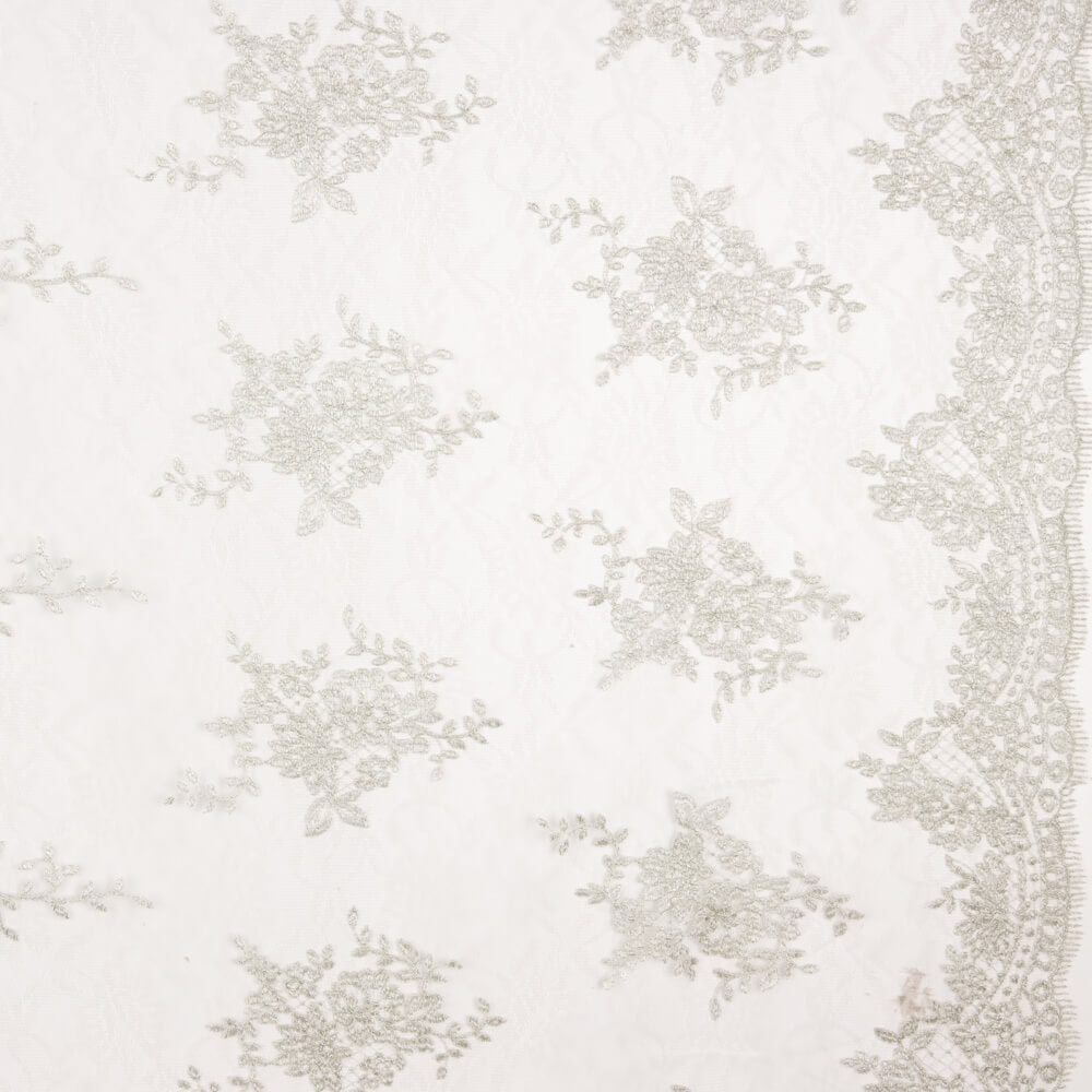 Tulle Brodé Lurex Argent - Ribes y Casals