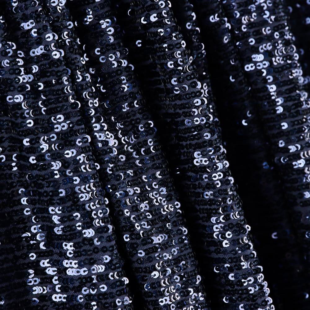 Tulle Élastique Sequins Bleu Marine - Ribes y Casals