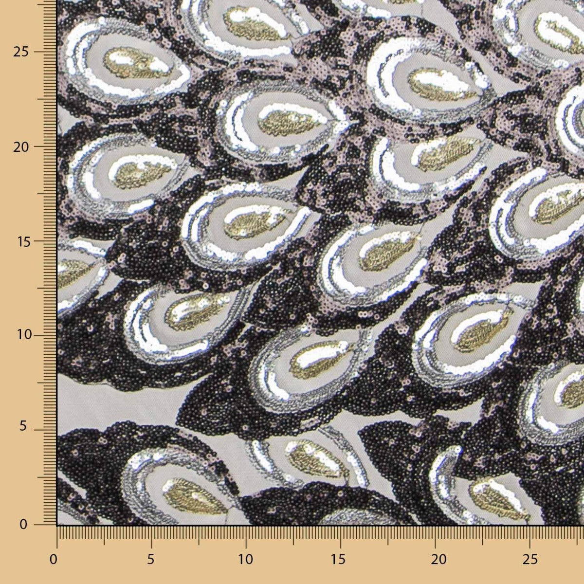 Tulle Fantaisie Paillettes Noir Royal - Ribes y Casals