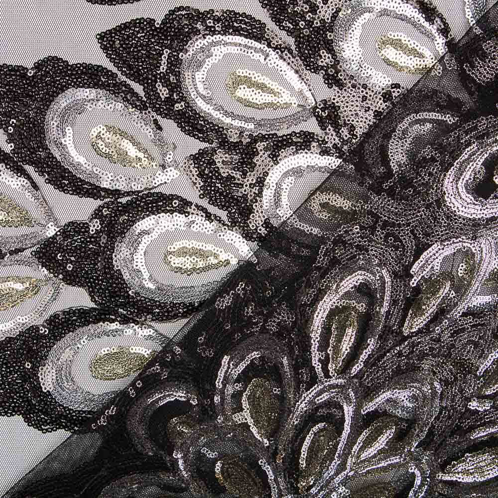 Tulle Fantaisie Paillettes Noir Royal - Ribes y Casals