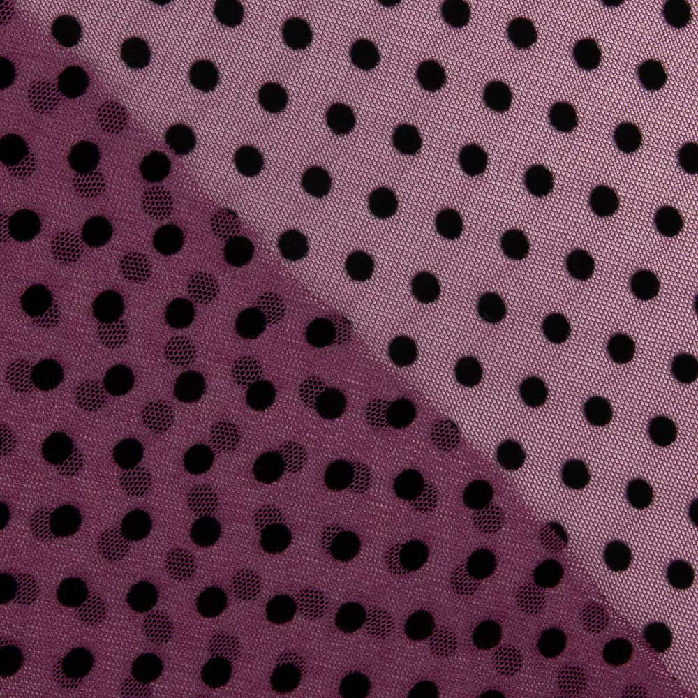 Tulle Lycra Flocage Orchidée - Ribes y Casals