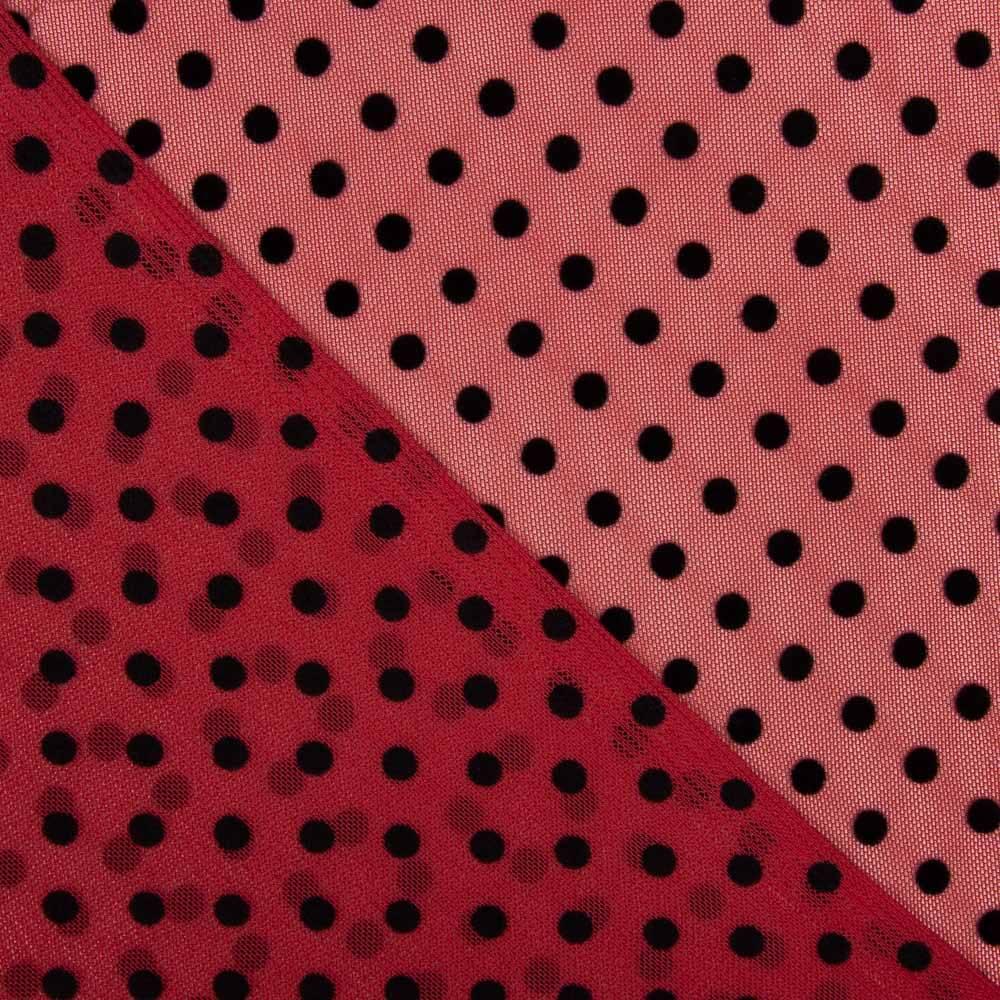 Tulle Lycra Flocage Rouge - Ribes y Casals