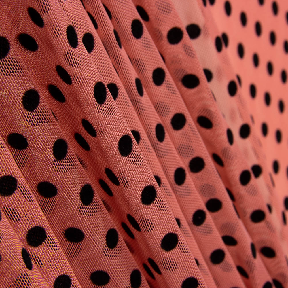 Tulle Lycra Flocage Rose - Ribes y Casals