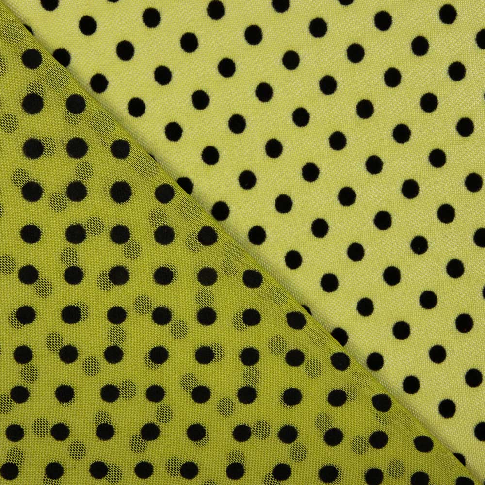 Tulle Lycra Flocage Vert Citron - Ribes y Casals