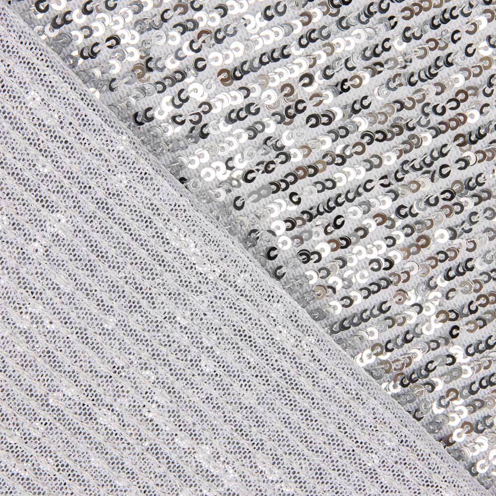 Tulle Lycra Paillette Argent - Ribes y Casals