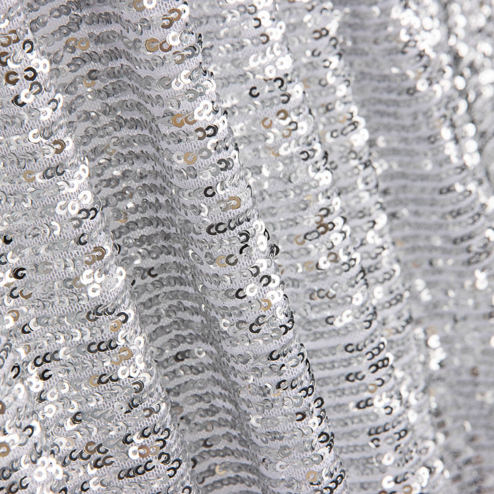 Tulle Lycra Paillette Argent - Ribes y Casals