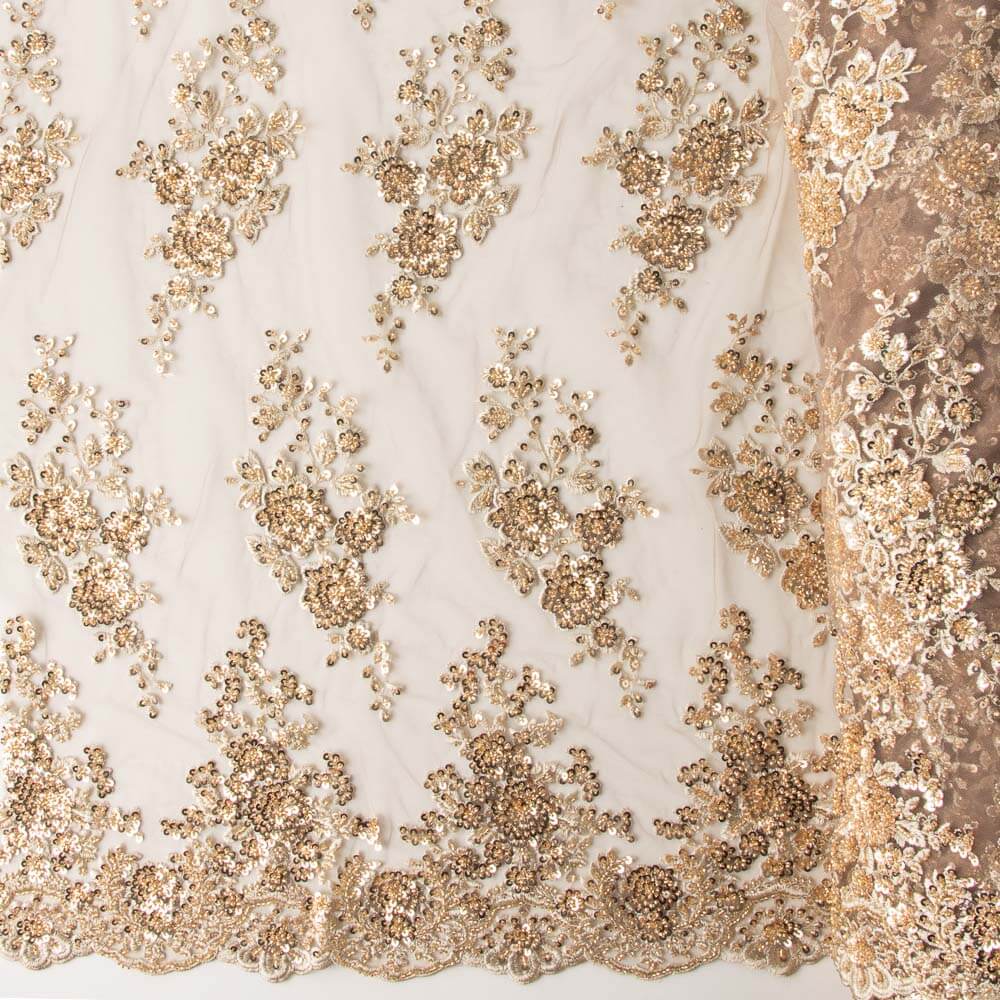 Tulle Strass Brodé Doré - Ribes y Casals