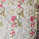 Tulle Strass Brodé Floral Noir - Ribes y Casals