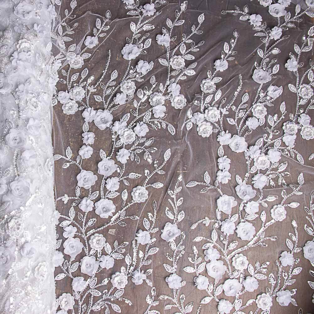 Tulle Strass Mariée Fleur Blanche - Ribes y Casals