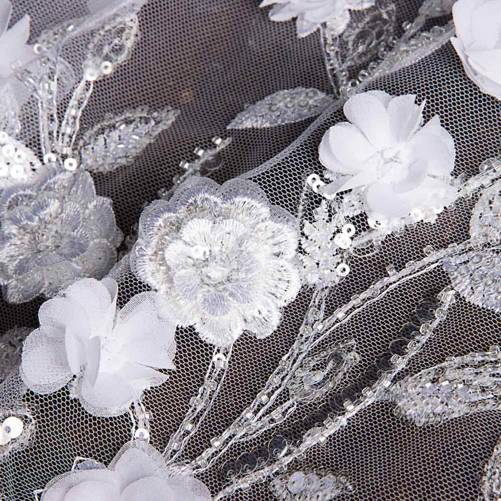 Tulle Strass Mariée Fleur Blanche - Ribes y Casals