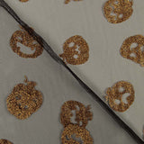 Tulle noir à motifs de citrouilles en Lurex cuivré pour Halloween - Ribes y Casals