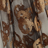 Tulle noir à motifs de citrouilles en Lurex cuivré pour Halloween - Ribes y Casals