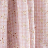 Seersucker brodé suisse Vichy rose - Ribes y Casals