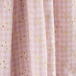 Retal Vichy Bordado Suizo Seersucker Rosa 50x145 cms - Ribes y Casals