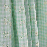 Seersucker brodé suisse Vichy vert - Ribes y Casals