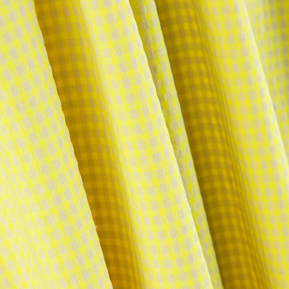Coton Seersucker Mini Carreaux Lime - Ribes y Casals