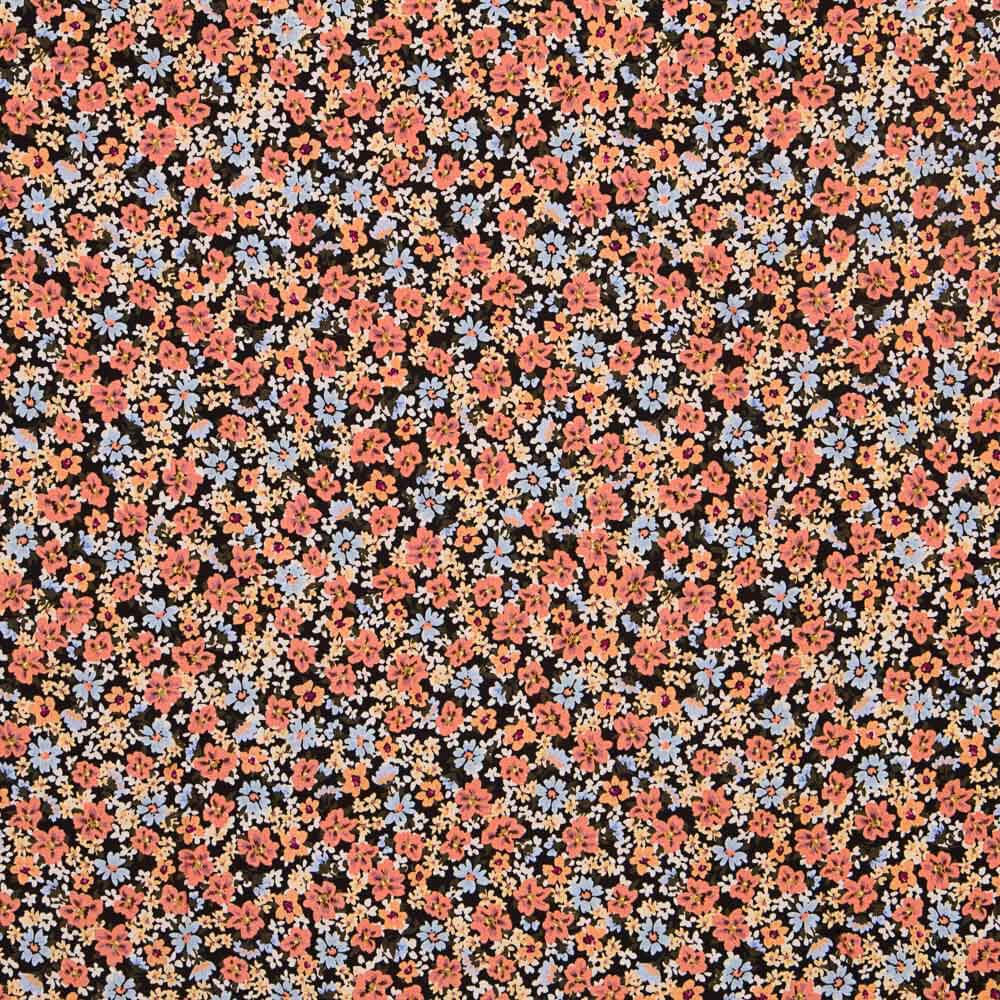 Viscose Fleurs Viyella Noir - Ribes y Casals