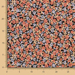 Viscose Fleurs Viyella Noir - Ribes y Casals