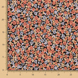 Viscose Fleurs Viyella Noir - Ribes y Casals