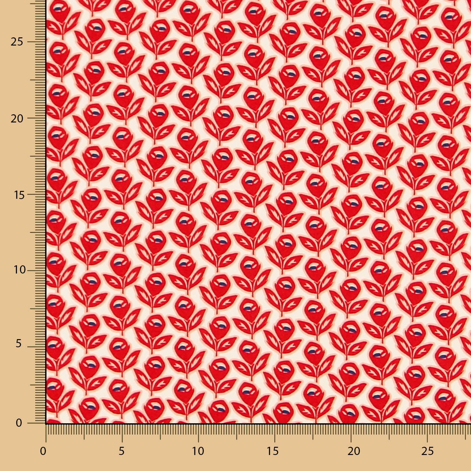 Viscose Coquelicots Rouge - Ribes y Casals