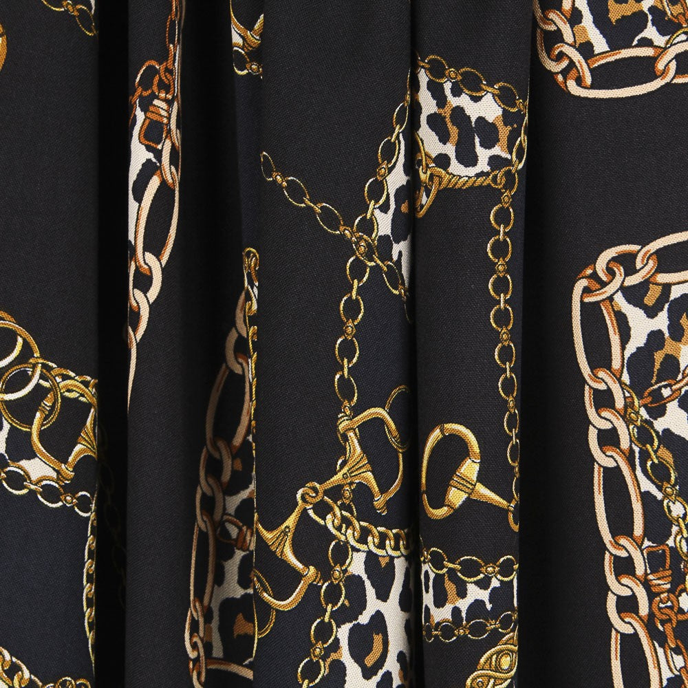 Viscose Animal Print Hermès Noir - Ribes y Casals
