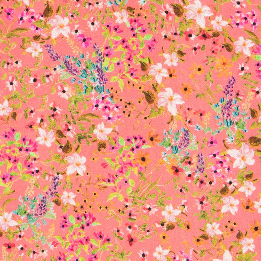 Viscose Imprimé Botanic Orange - Ribes y Casals