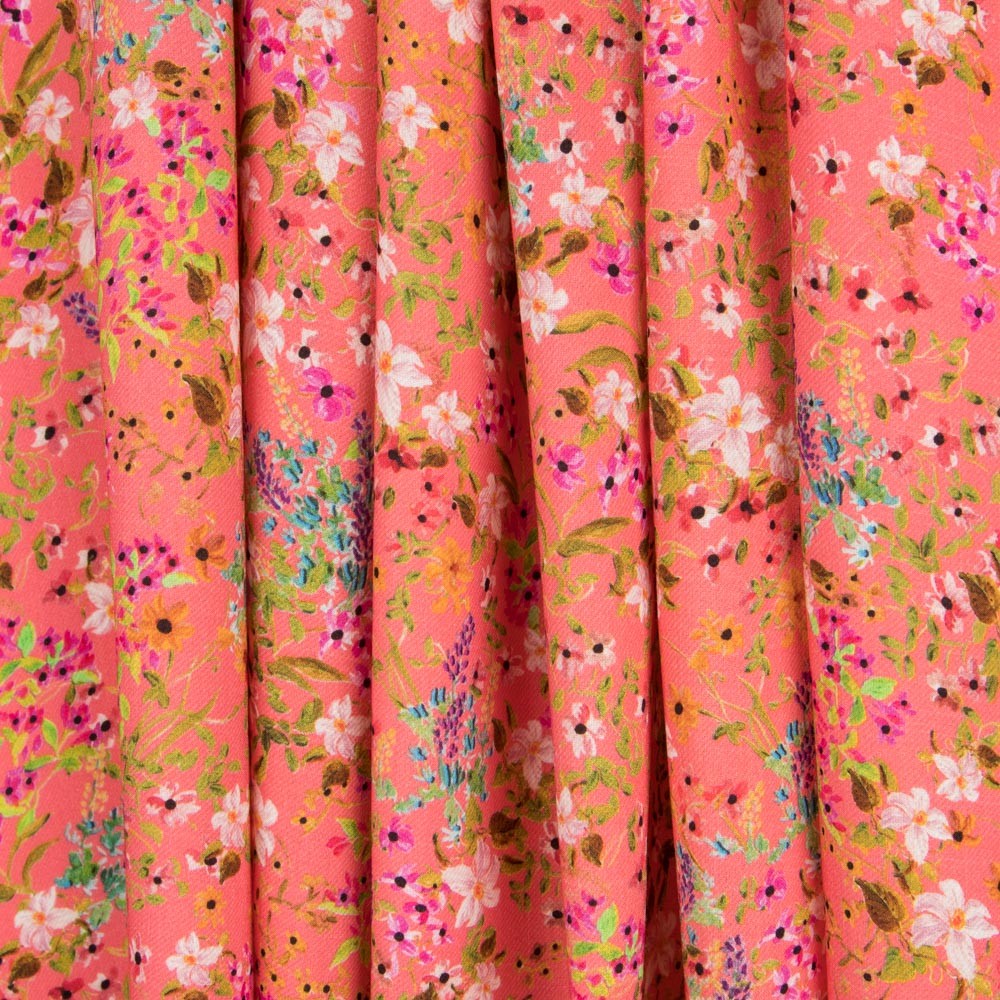 Viscose Imprimé Botanic Orange - Ribes y Casals