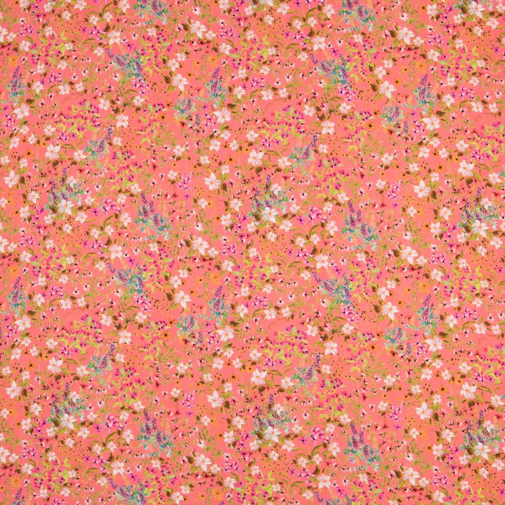 Viscose Imprimé Botanic Orange - Ribes y Casals