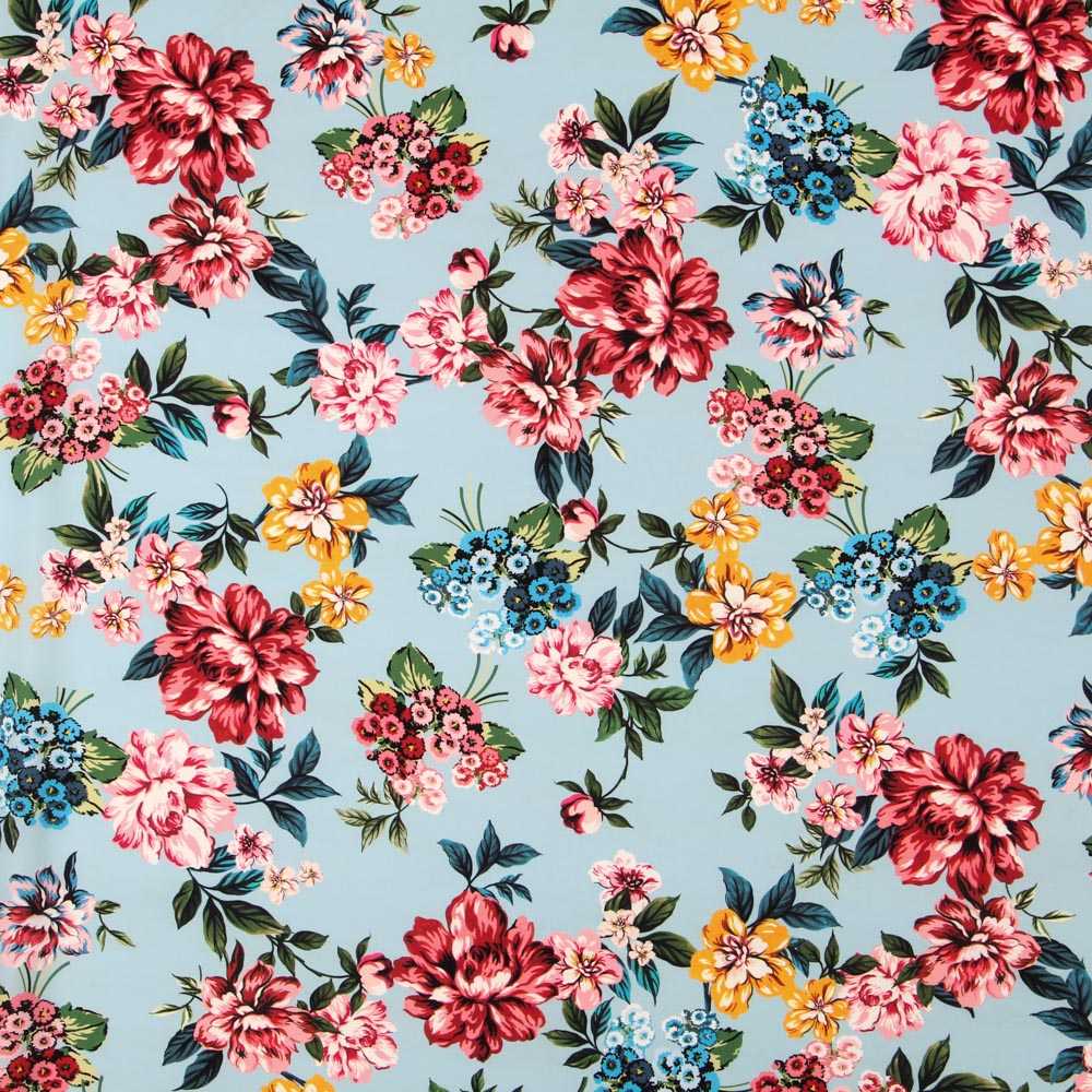Viscose Crétonne Bleu Ciel - Ribes y Casals