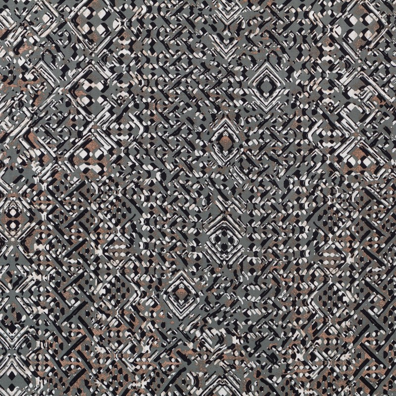 Viscose Imprimée Abstrait Kaki - Ribes y Casals