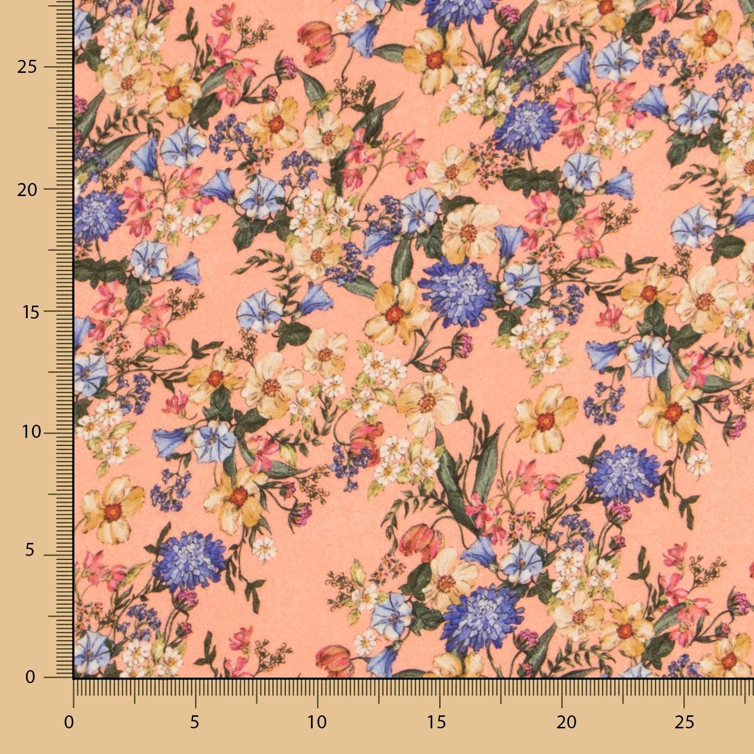 Viscose Imprimé Botanique Pêche - Ribes y Casals