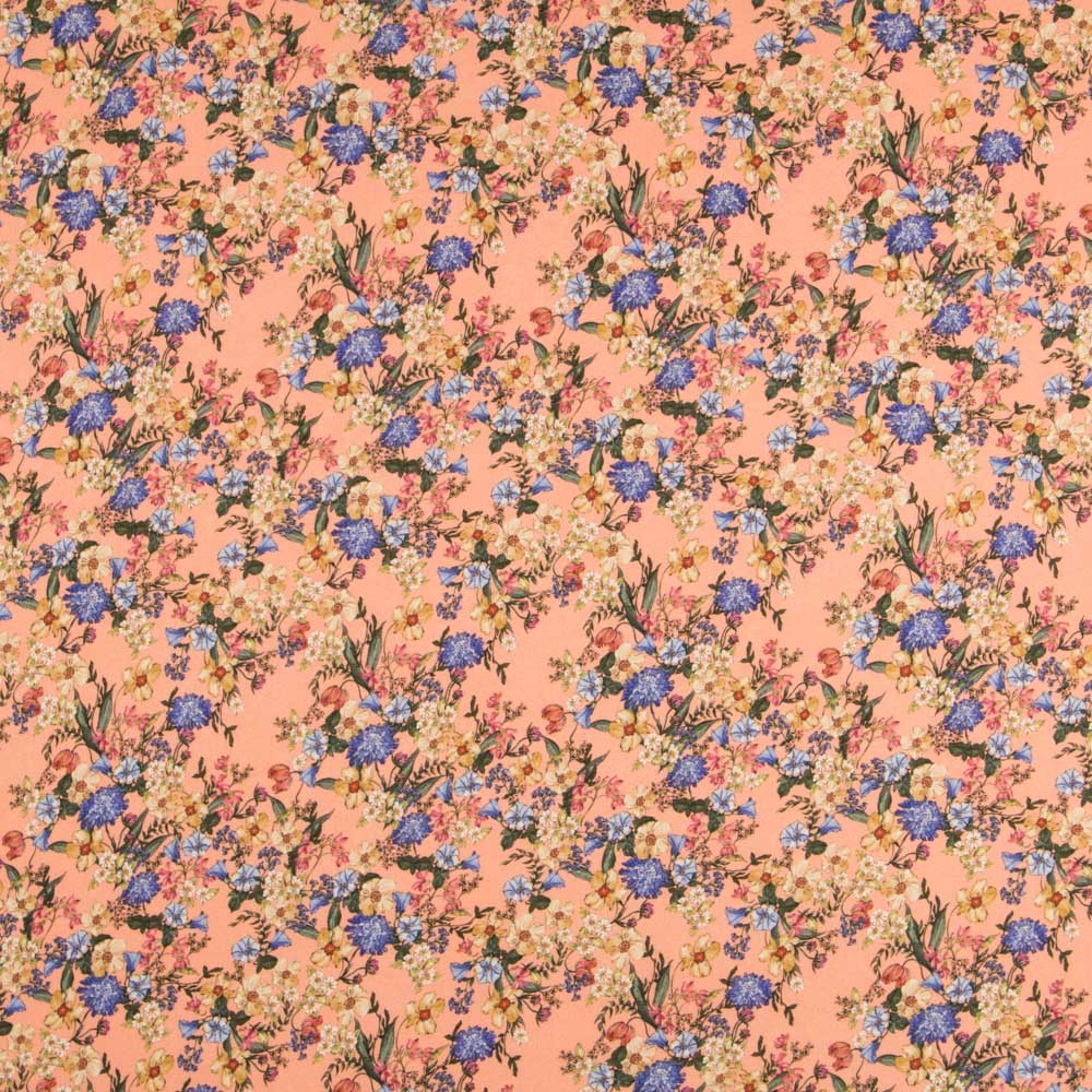 Viscose Imprimé Botanique Pêche - Ribes y Casals