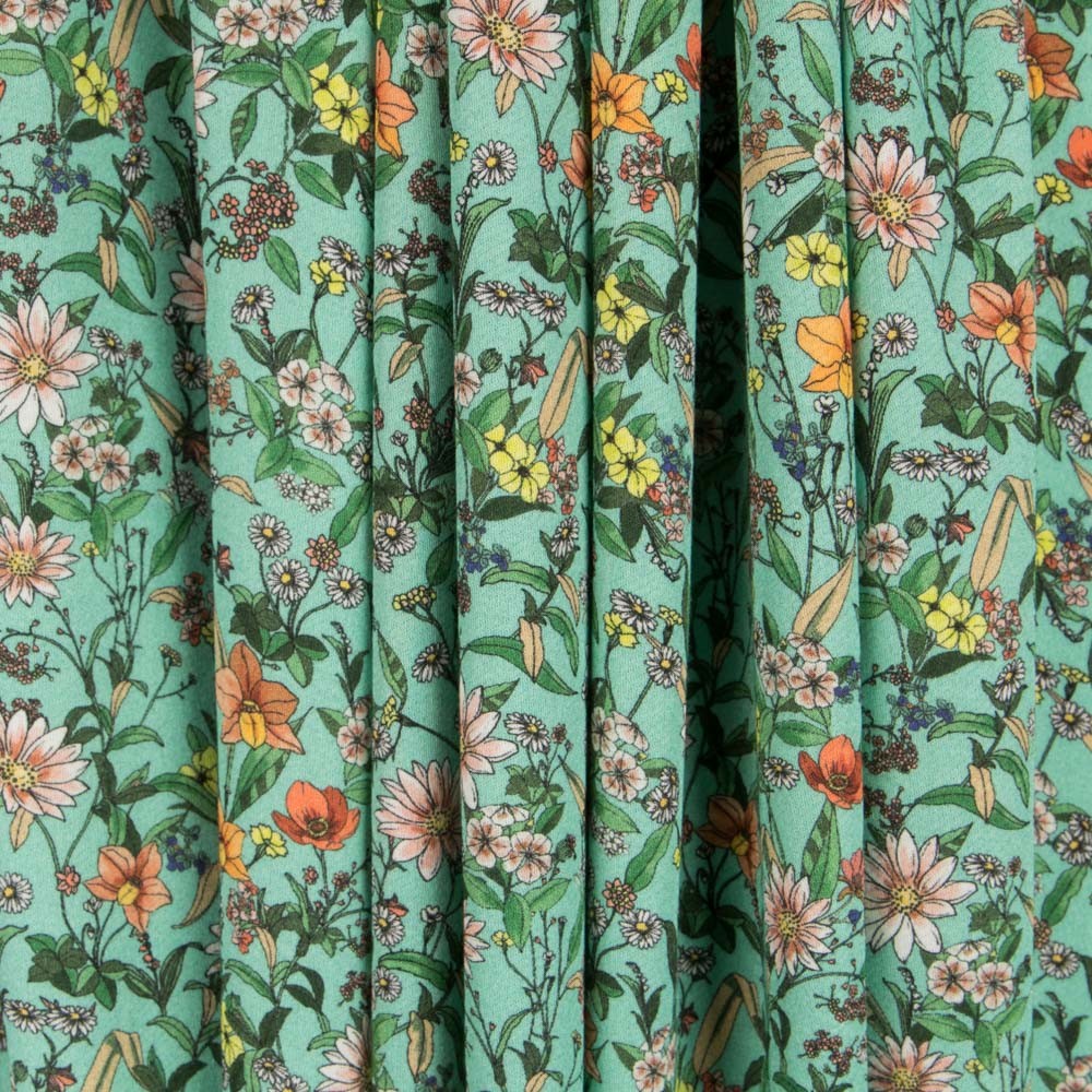 Viscose Imprimé Botanique Menthe - Ribes y Casals