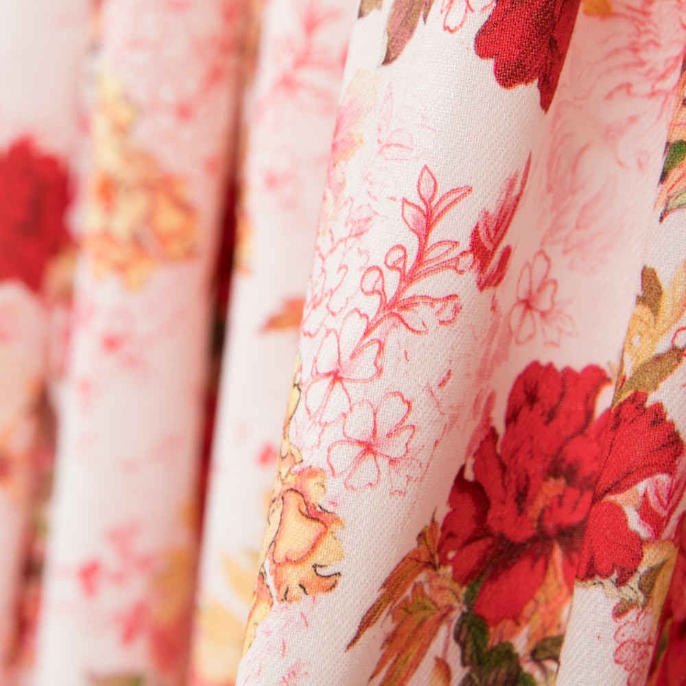 Viscose Imprimé Crétonne Corail - Ribes y Casals