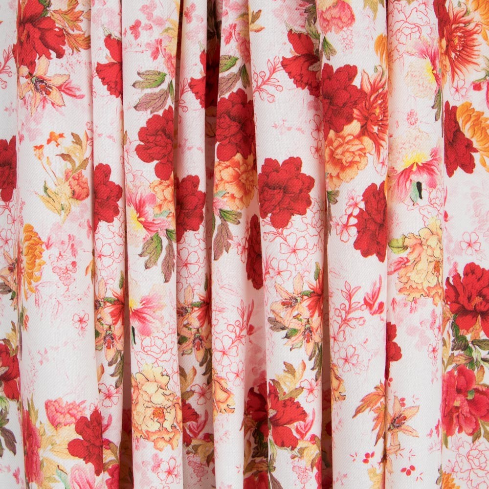 Viscose Imprimé Crétonne Corail - Ribes y Casals
