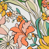 Viscose Imprimé Fleur Orange Blanc - Ribes y Casals