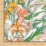 Viscose Imprimé Fleur Orange Blanc - Ribes y Casals