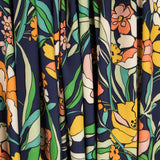 Viscose Imprimé Fleur Orange Noir - Ribes y Casals